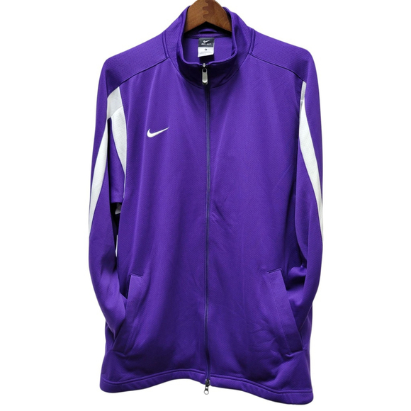 Nike Dri-fit Men's Full-Zip Long-Sleeves Purple Track Jacket Size Large - Picture 4 of 7